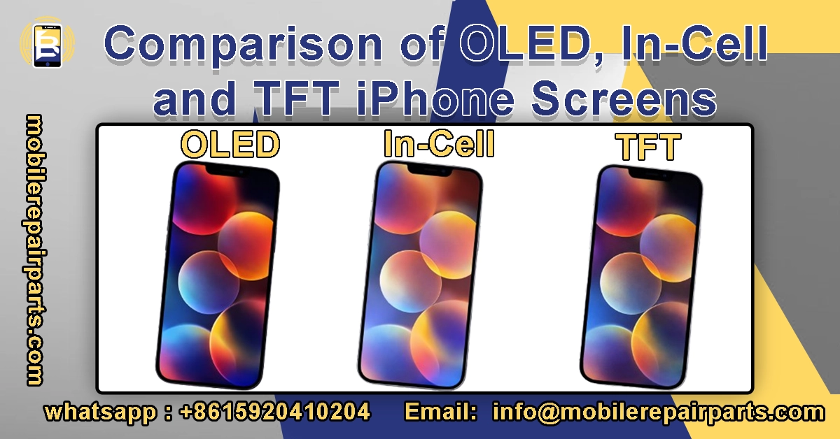 Cheap incell iPhone screen showing thick bezel gap and frame protrusion compared to quality OLED fitment